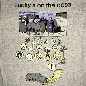 Marvel 2013 NY Convention Exclusive Avengers Hawkeye Lucky The Pizza Dog Shirt